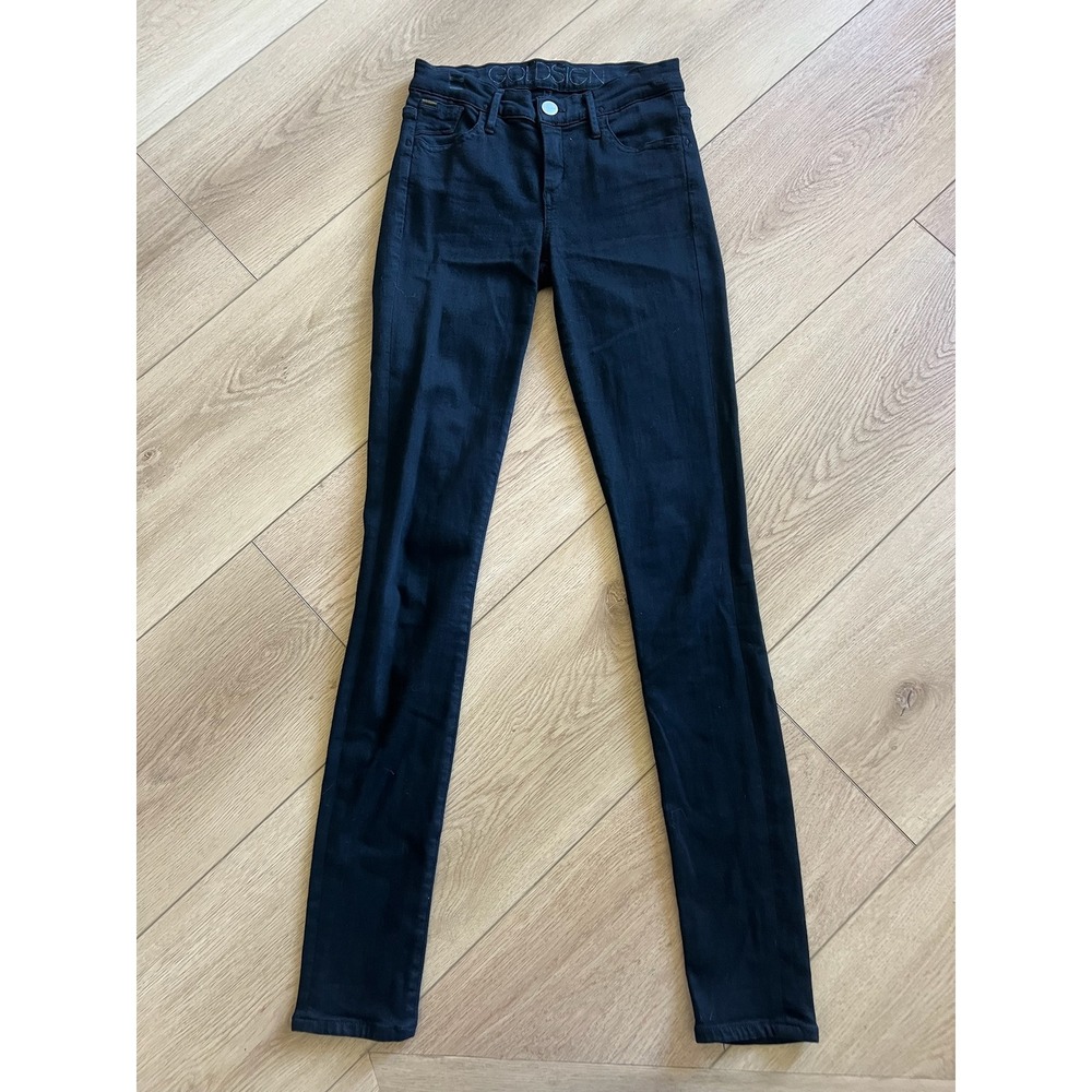 Goldsign High‎ Rise Skinny Jeans Women's Black Denim Stylish Casual